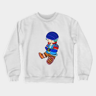 Cute boy playing rubik Crewneck Sweatshirt